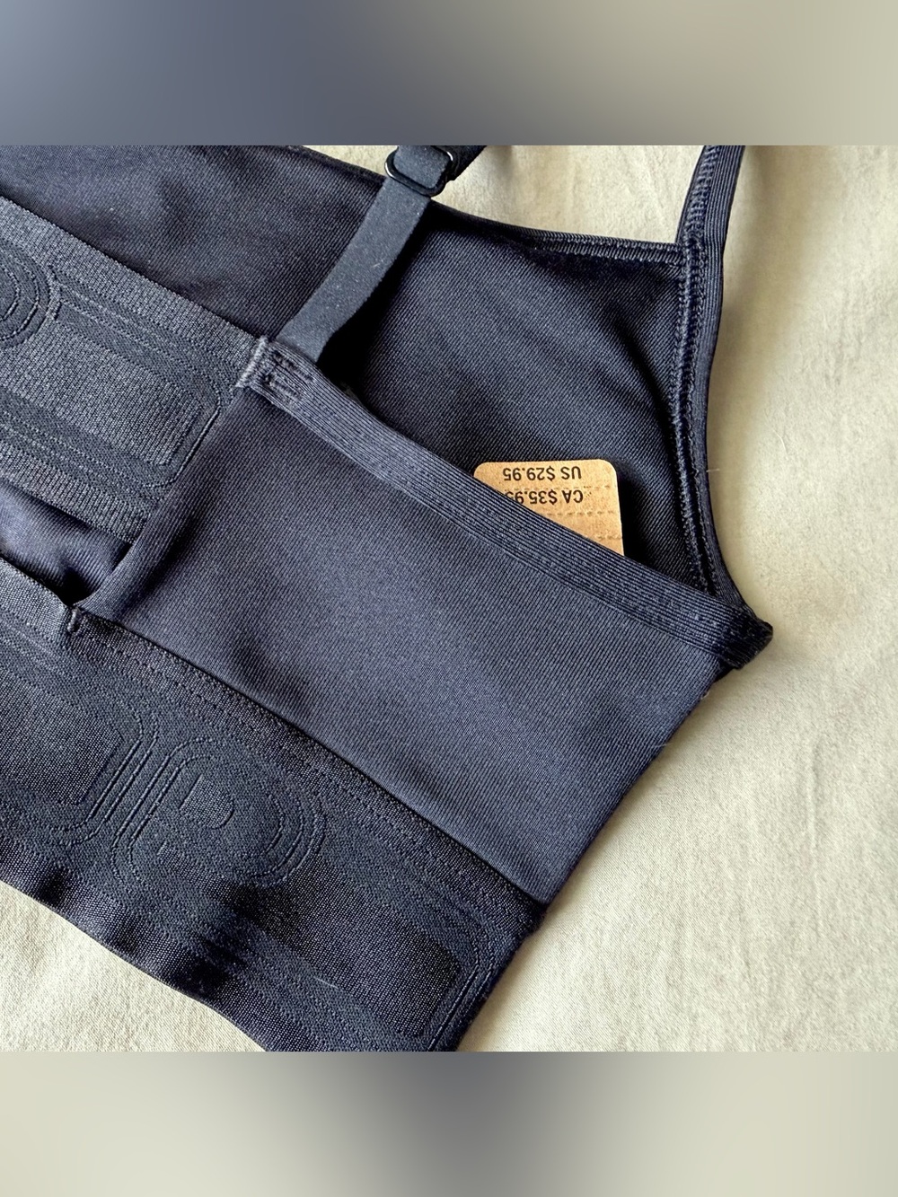 VS Pink, Black Sports Bra with logo band - Size Small